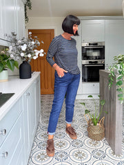 Navy Striped Super Soft Round Neck