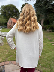 Winter White Embellished Flower Top Selina