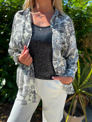 Cream Paisley Floral Shirt Rachel