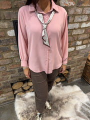 Pink Scarf Detail Blouse Belle