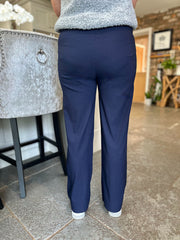 Navy Wide Leg Magic Trousers