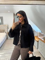 Black Boucle Zip Jacket Estella