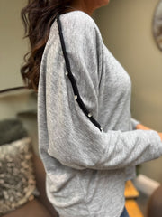 Grey Diamante Trim Knit Orla