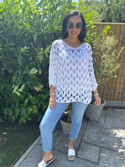 White Wave Open Knit Jumper Marian
