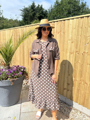 Chocolate Polka Dot Co-Ord Set Beverly