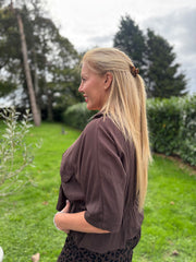 Chocolate Ruched Waist Jacket Misty