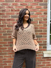 Mocha Cosy Diamond Knit Sofia