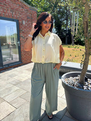 Lemon Bubble Hem Striped Shirt Emma