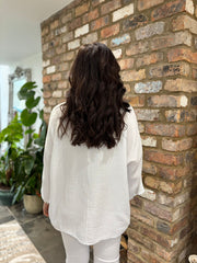 White Bubble Cotton Rose Top Katie