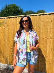 Grape Abstract Leaf Blouse Katie
