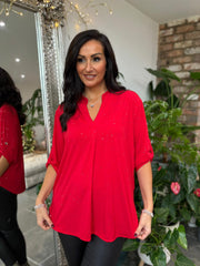 Red Sparkle Blouse Gloria