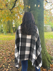 Charcoal Check Tie Shawl Roxie