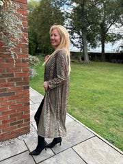 Green Pattern Stripe Shimmer Cardigan Freya