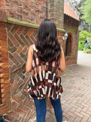 Chocolate Block Print Vest Isabella