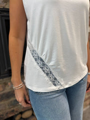 White Lace Detail Top Amanda