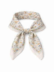Peach Satin Style Floral Vine Scarf