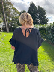 Black Bubble Cotton Top Kimberly