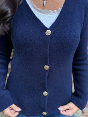 Navy Soft Knit Cardi Kesha