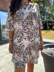 Stone Mixed Animal Knit Dress Delilah