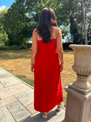 Red Bandeau Towelling Dress Natasha