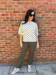 Cream Polka Dot Sweatshirt Dakota