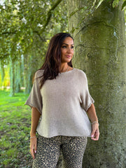 Mocha Cotton Reverse Seam Knit Jo