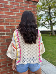 Stone Crochet Collared Knit Bonnie
