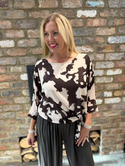 Stone Tie Detail Layered Top Sharon