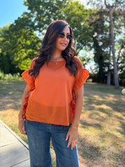 Rust Ruffle Top Maisie