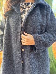 Charcoal Brushed Wool Coat Bridget