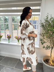 Chocolate Floral Aztec Shirt Dress  Gemma