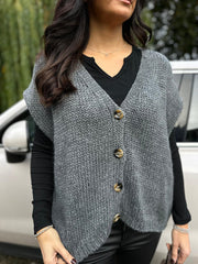Charcoal Knitted Waistcoat Lillian