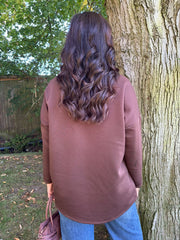 Chocolate Leopard Star Sweat Top Clarice