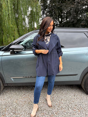 Navy Tie Waist Jacket Charlotte