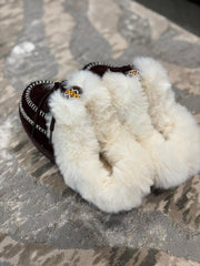 Chocolate Faux Fur Talia Mules