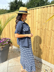 Navy Polka Dot Co-Ord Set Beverly