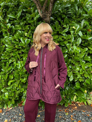 Wine Quilted Jacket Eden