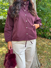 Wine High Neck Jacket Mila