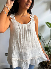 Stone Floral Strap Vest Top Lexa