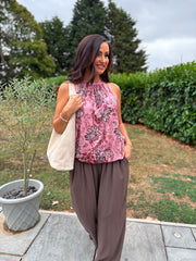 Pink Paisley Halter Neck Top Jessie