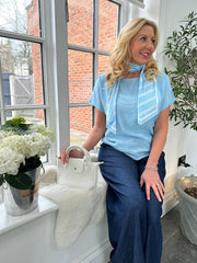 Light Blue Scarf Top Hilary