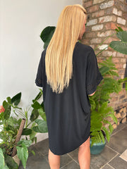 Black Crochet Trim Dress Sabrina