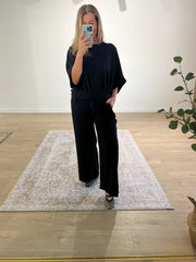Black Gathered Hem Two Piece Marielle