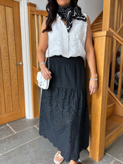 Black Broderie Skirt Jolie