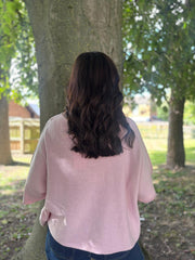 Pink Reverse Seam Round Neck Diana