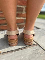 Natural Weave Double Strap Sandals