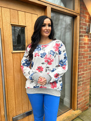 White floral sweatshirt hotsell