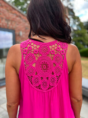 Lipstick Crochet Detail Dress Maya