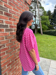 Lipstick Polka Dot Top Everly