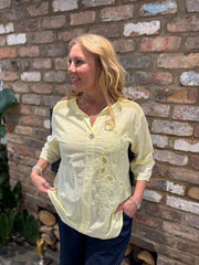 Lemon Embroidered Floral Top Jasmine